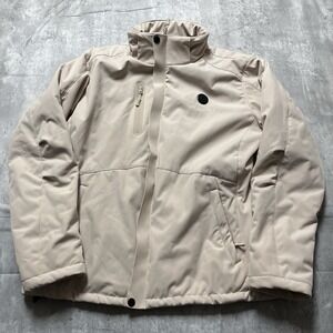 NO BATTERY Venustas Heated Jacket woMen Large Ski Coat Full Zip Hooded Xl Beige